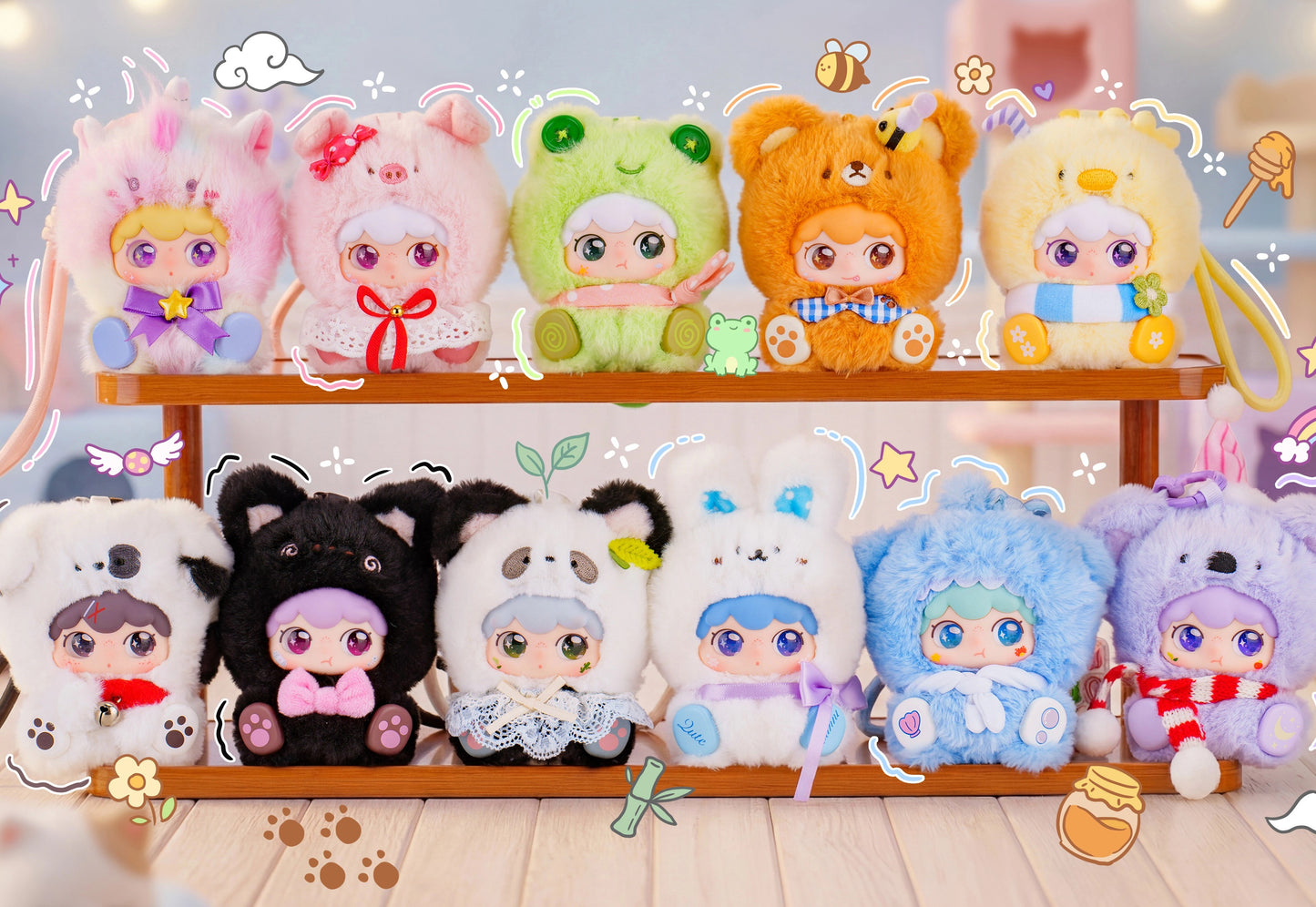 Kimipapa Animals Sitting in a Row Blind Box